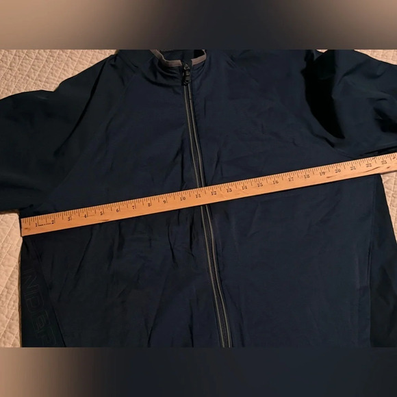 Under Armour Navy Gray Golf Jacket Men’s Black Storm Zipper Sz L - Picture 12 of 13